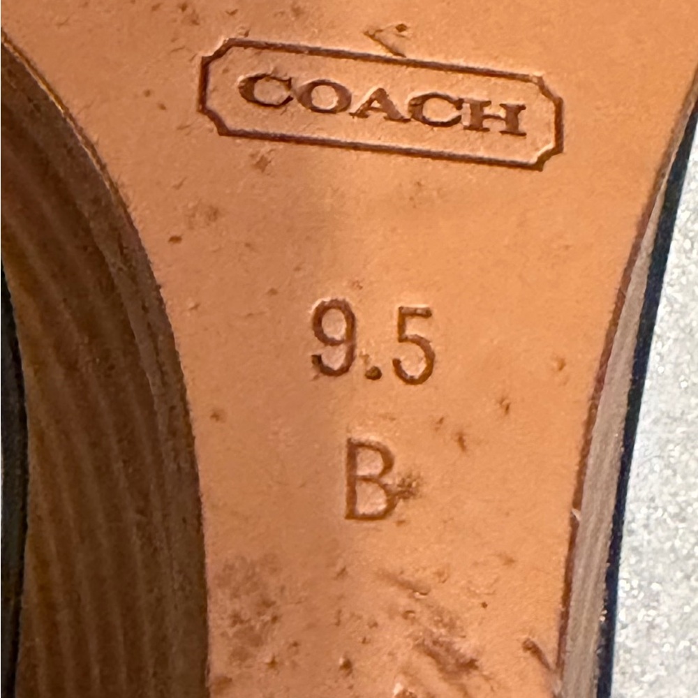 Coach CORETTA VEGAN Leather Wedge Heels in ginTan and Gold Strappy Heels in Ging - Picture 3 of 13